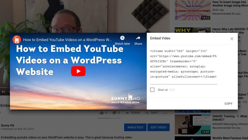 how to reduce page size for youtube embedded videos