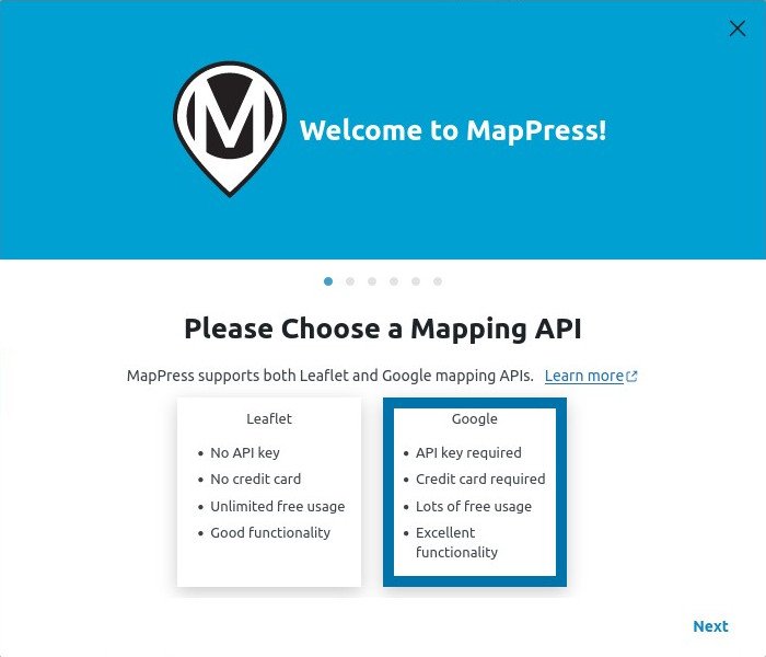 MapPress choose API