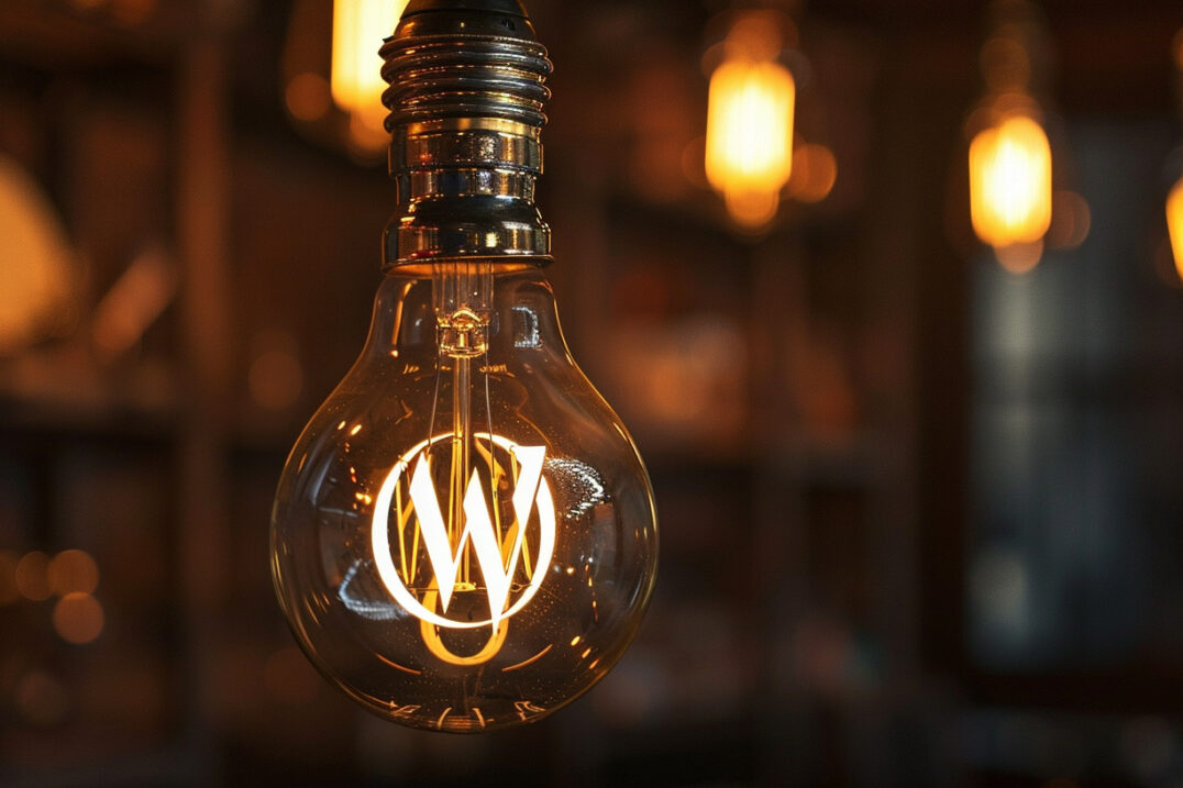 Image of a lightbulb with a glowing 'W' for WordPress, emphasising that managed hosting is a good idea.
