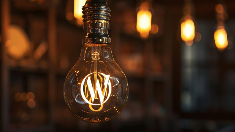 Image of a lightbulb with a glowing 'W' for WordPress, emphasising that managed hosting is a good idea.