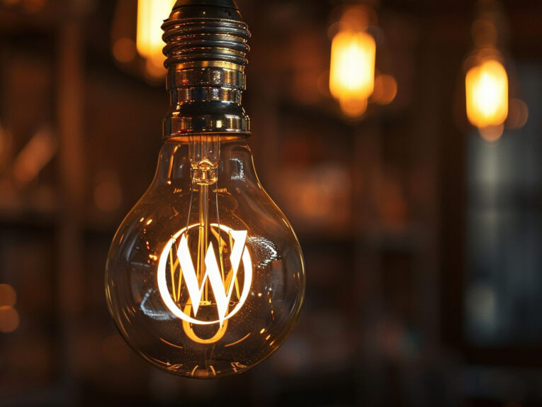 Image of a lightbulb with a glowing 'W' for WordPress, emphasising that managed hosting is a good idea.