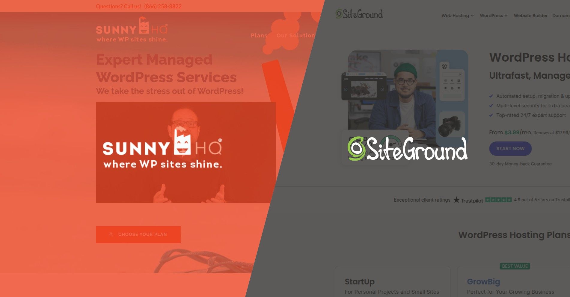 SiteGround vs Sunny HQ – Which Managed WordPress Solution Is Right for You?