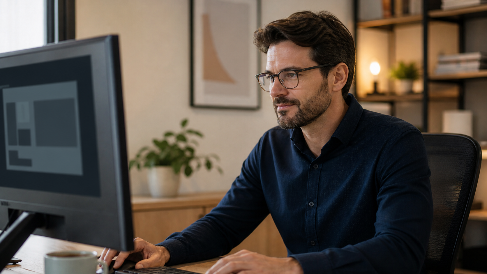 Sunny HQ team member actively monitoring a client WordPress site on a desktop computer